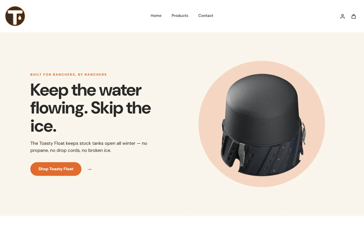 The rebuilt Toasty Float website