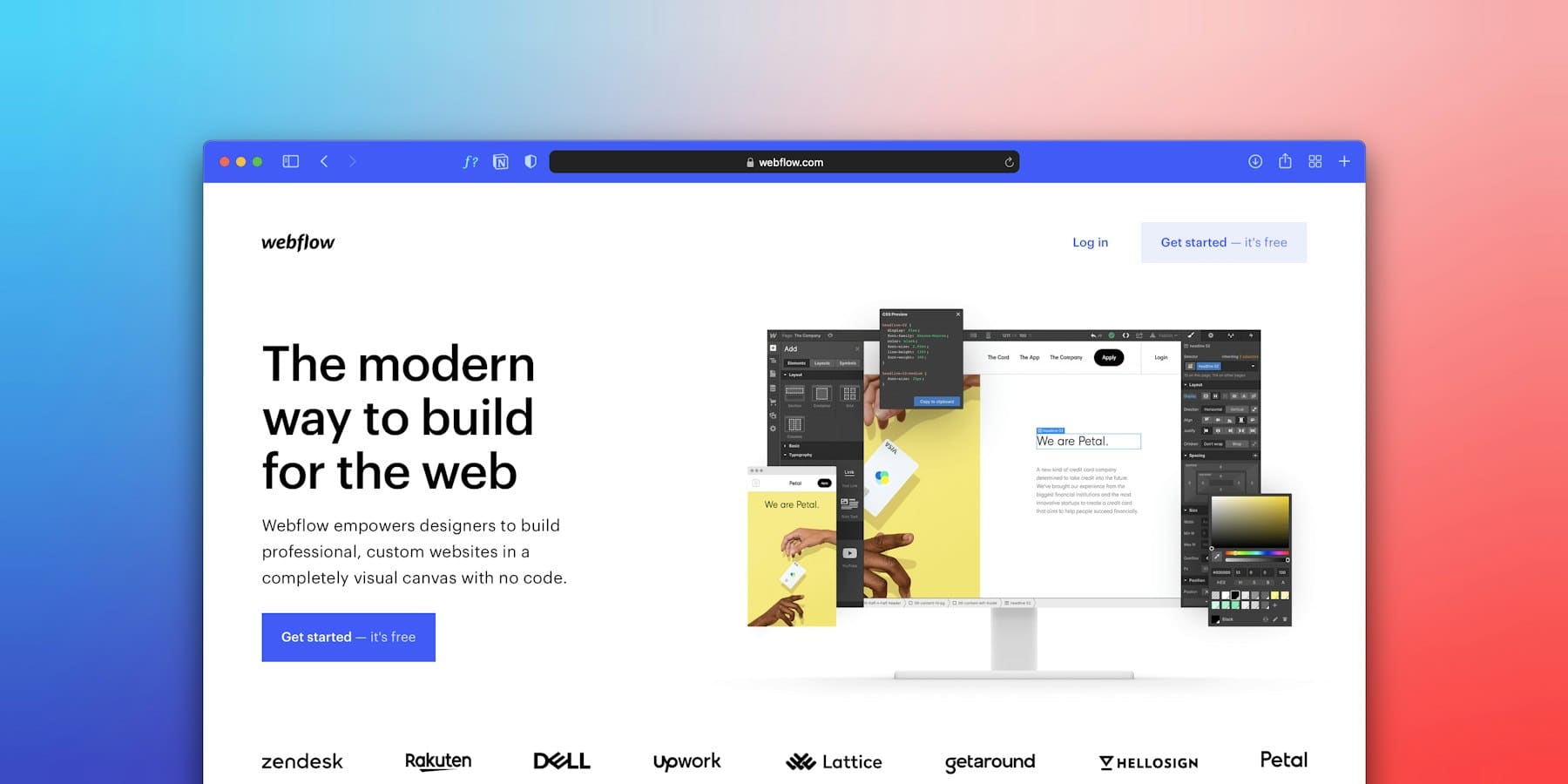 Custom website design and workflow displayed on a computer screen